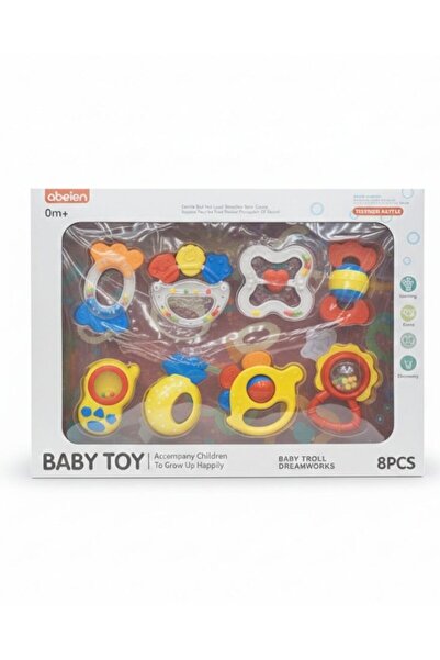 Premium Baby Rattle & Teether Toy Set Multicolor Sensory Development Toys Pac...