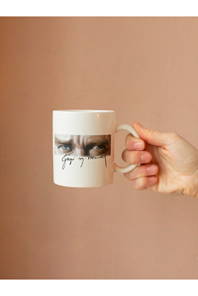 B.A.M BASKI TASARIM توقيع أتاتورك وصورة شخصية B مطبوع كوب 2