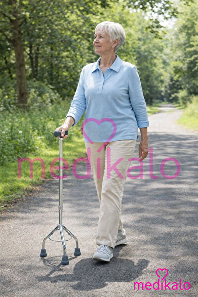 ADEF 3 Ayaklı Denge Bastonu | Ayarlanabilir Boy (72–95 cm) | Kaymaz Tabanlı, ...