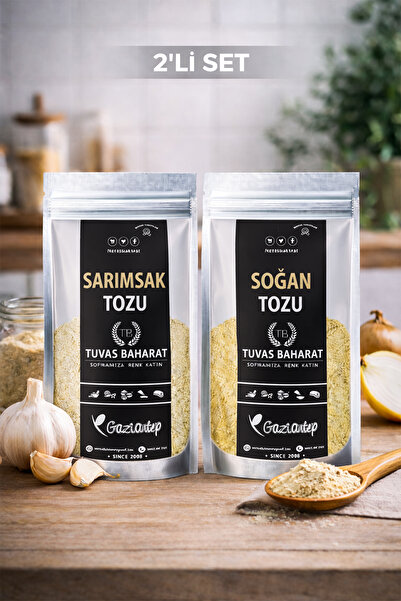 TUVAS BAHARAT Öğütülmüş Sarımsak Tozu - Soğan Tozu 2'li Set (70GRX2)