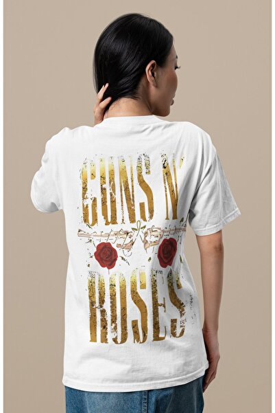 SEVBANO Σχεδιασμός μπλουζάκι με στάμπα στην πλάτη του συγκροτήματος Guns N' R...