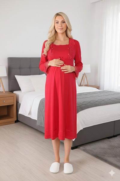 Lohussa New Season Women's Fuchsia Lace Buttoned Special Design 100% Cotton M...