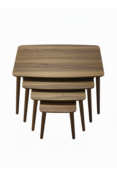 livoma home concept Vera 4lü dörtlü zigon sehpa mdf ahşap sehpa ceviz