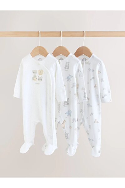 Next Baby 100% Cotton White Safari Baby Sleeping Bag 3-Pack