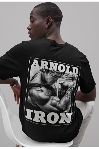 SEVBANO Μπλουζάκι Arnold Pumping Iron Bodybuilding με στάμπα στην πλάτη, Unis...