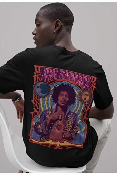 SEVBANO Μπλουζάκι Unisex Oversize Singer με στάμπα στην πλάτη Jimi Hendrix