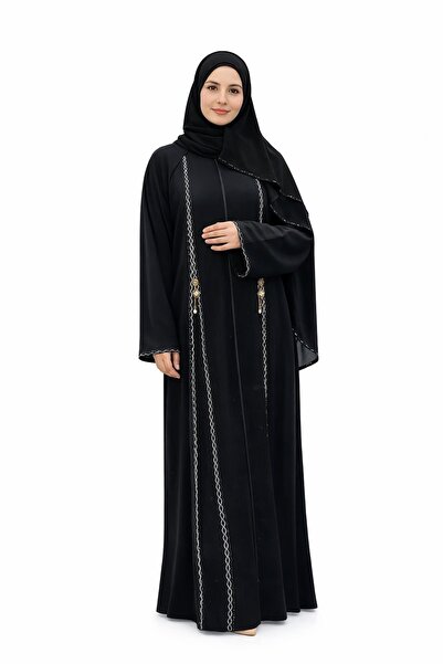 DADO BELLA Siyah Taş İşlemeli Abaya