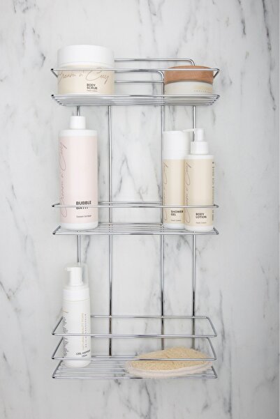 Nuka Ev Aksesuarları Adhesive or Screw Mounted Bathroom Organizer Shampoo Hol...