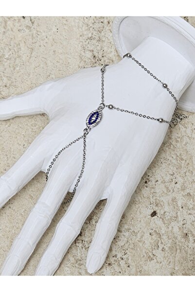 staınless steel Gümüş Renk Nazar Boncuklu Çelik Şahmeran