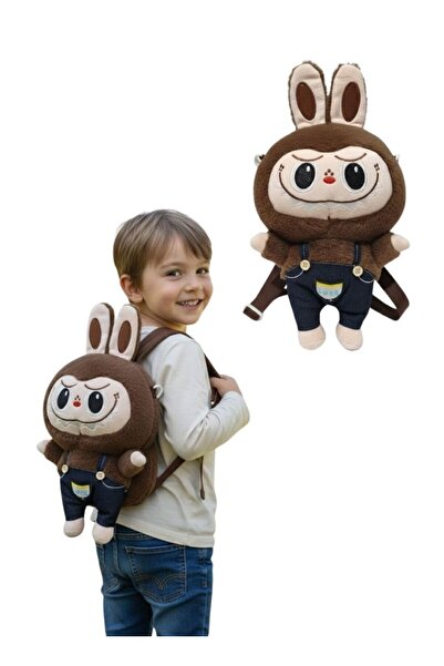 Premium Labubu Bunny 3D Plush Backpack Soft Cartoon Rabbit School Bag