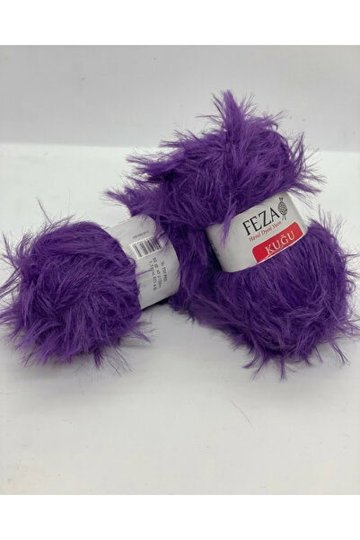 Feza Swan Feather Plush Knitting Yarn Set of 3 – Soft, Voluminous, Suitable f...