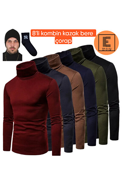 EMKA GİYİM Men's Slimfit Turtleneck High Neck Sweater