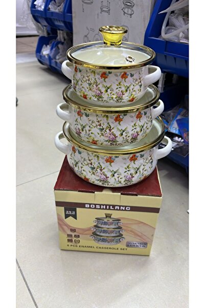 South house Minya cookware set with glass lids in three sizes: 1 liter, 500 m...