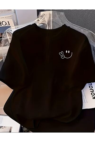 LELVANİ Geometric Pattern Print T-Shirt