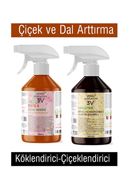 VENİV Çiçeklendirici&Köklendirici Bitki Besini 500+500 ml - 3V Viola & 3V Pro...