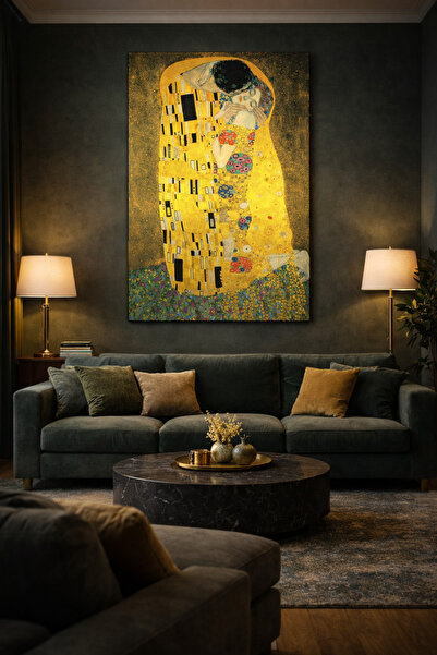 Mgi Design Gustav Klimt The Kiss Öpücük (1908) Kanvas Tablo | Modern Duvar De...