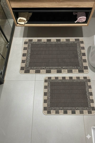 MyDecoRoom مجموعة سجادة حمام مزخرفة مضادة للحساسية وقابلة للغسل في الغسالة وم...