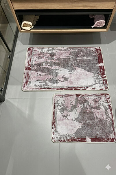 MyDecoRoom مجموعة سجادة حمام مزخرفة مضادة للحساسية وقابلة للغسل في الغسالة وم...