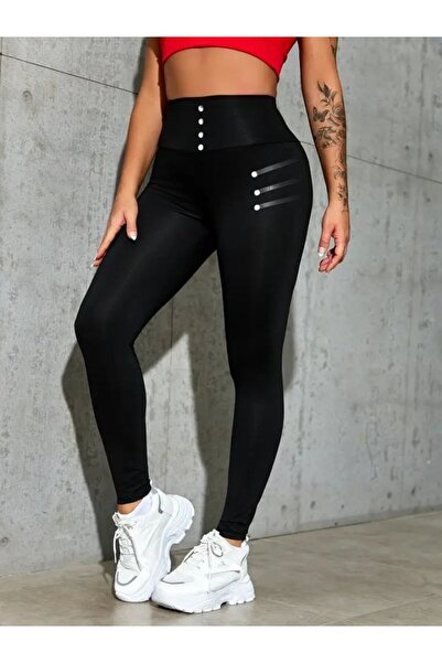 Kanonik Education Colanți de scafandru cu detalii din piele pentru femei