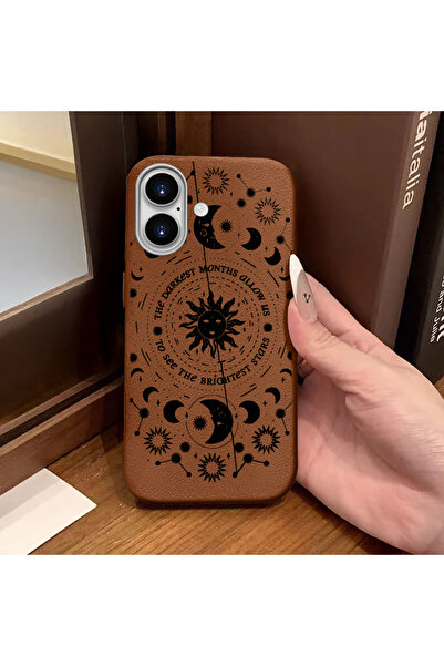 Hontinga حافظة هاتف متوافقة مع آيفون 16، ملمس جلدي، مضادة للسقوط، سيليكون ناع...