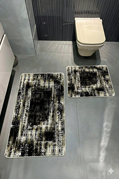 MyDecoRoom مجموعة سجادة حمام مزخرفة مضادة للحساسية وقابلة للغسل في الغسالة وم...