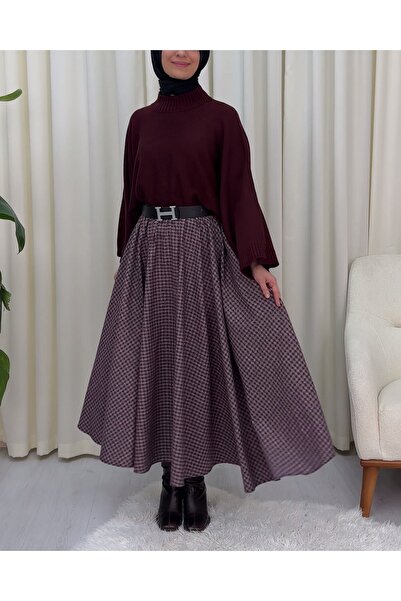 Modamorfo Спідниця з еластичним поясом і картатим візерунком, що обертається ...