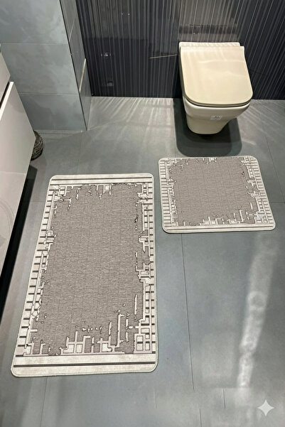 MyDecoRoom مجموعة سجادة حمام مزخرفة مضادة للحساسية وقابلة للغسل في الغسالة وم...