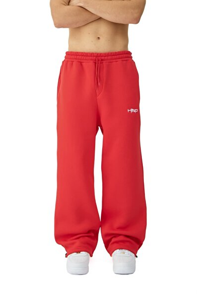 hitup بنطال رياضي شتوي مطرز فاخر ذو أرجل قابلة للتعديل قصة فضفاضة