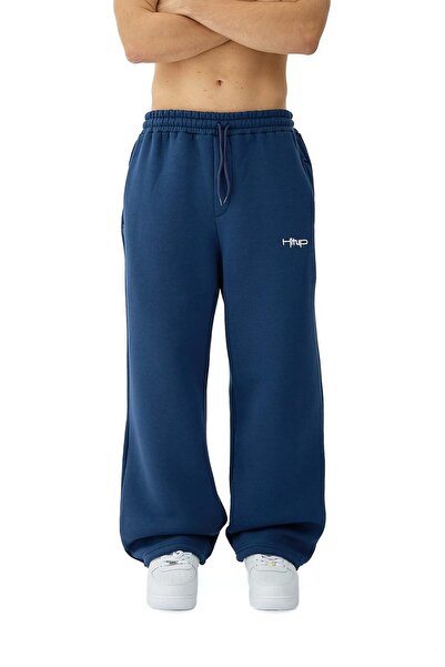 hitup بنطال رياضي شتوي مطرز فاخر ذو أرجل قابلة للتعديل قصة فضفاضة