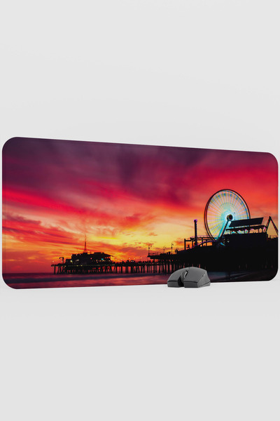 mousepad bastir Santa Monica California Usa V1 90X40 XXL Gaming Rubber Non-Sl...