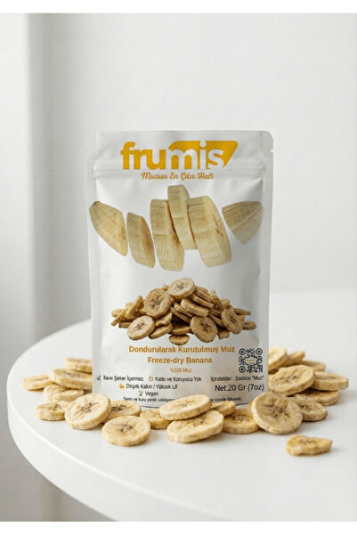 Frumis Çıtır Muz - Freeze Dried Dondurularak Kurutulmuş Muz 20 gr | Şekersiz,...