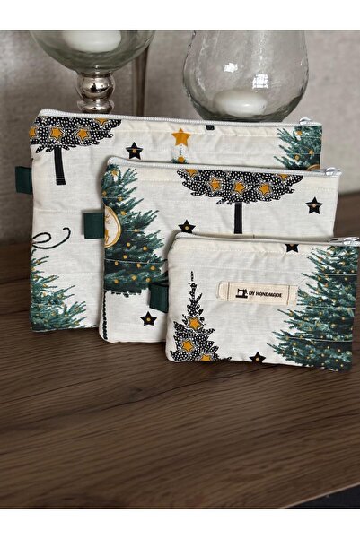 dyhandmade Yılbaşı Ağacı Temalı Makyaj Çantası