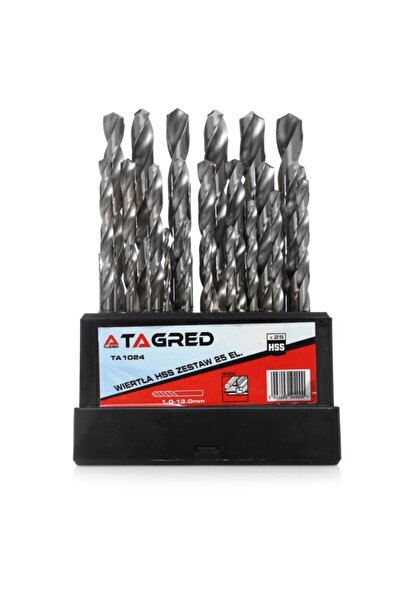 Tagred Professional Set burghie metalice, Tagred, 1,5-6,5 mm, oțel HSS, 13 bu...