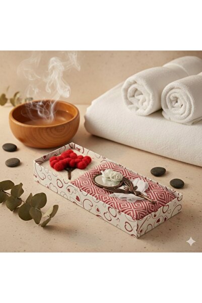 Hediye Hamamı El Yapımı Hamam Hediye Seti – Keçe Sabun, Havlu ve Dekoratif Ayna