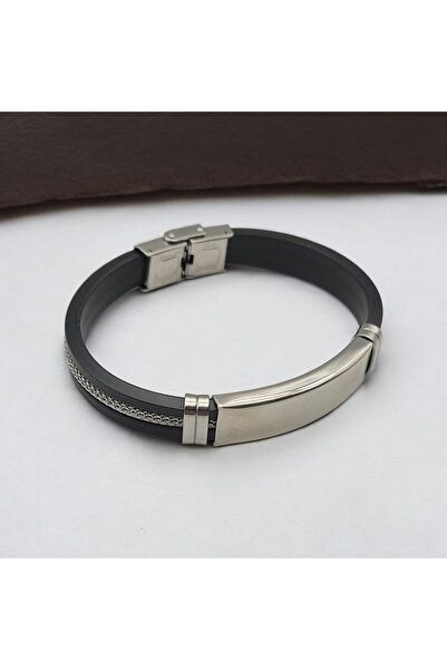 Satürn Silver Kuyumculuk Çelik İsimli Erkek Deri Bileklik Manyetik Tokalı Bil...
