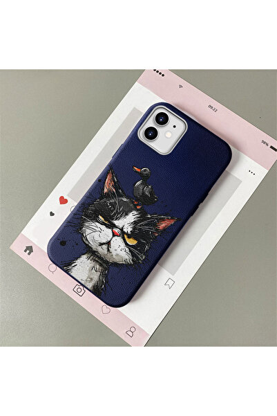 Hontinga iPhone 11 Compatible Leather Texture Anti Fall Soft Silicone Phone C...