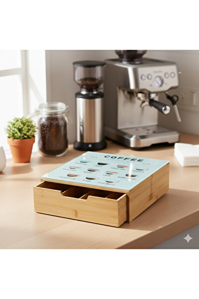 Edenza Bamboo Coffee Set Organizer – Organizer, Coffee & Tea Storage Box 30X4...