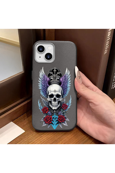 Hontinga iPhone 13/14 Compatible Phone Case Leather Texture Anti Fall Soft Si...