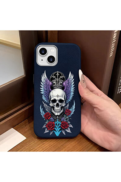 Hontinga iPhone 14 Plus/15 Plus Compatible Phone Case Leather Texture Anti Fa...
