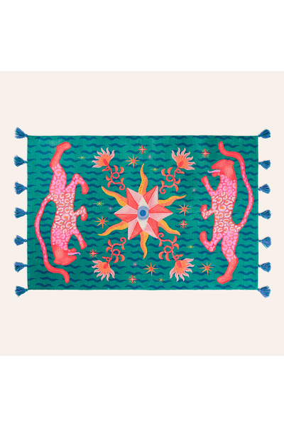 Zsa Zsa Zsu Rajna Pamuk Kilim 160x230 Cm Koyu Yeşil