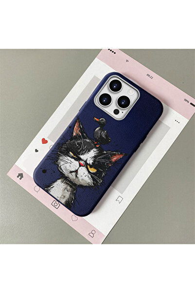 Hontinga iPhone 16 Pro Max Compatible Leather Texture Anti-Fall Soft Silicone...