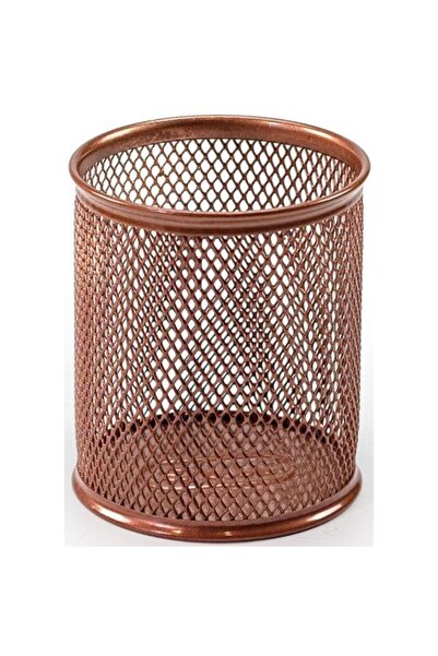 Mas Masa Üstü Kalemlik Metal Perforeli Silindir Rose Gold 500