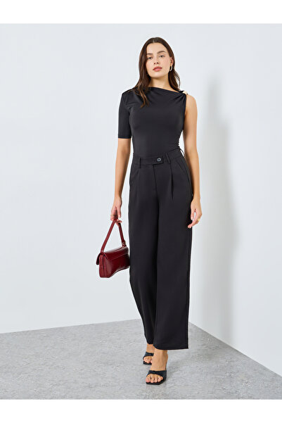 Styli Women Black Wide Leg Pants