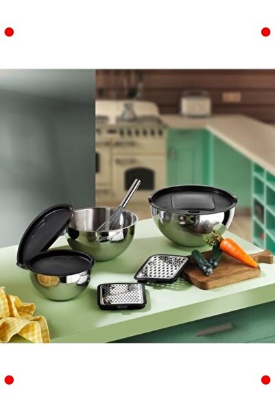 markentegra 9-Piece Square Mixing Bowl Set with Grater - Multifunctional