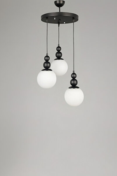 RONİSU AYDINLATMA Purina 3 Camlı Avize - Oturma Odası, Salon, Mutfak Uyumlu C...