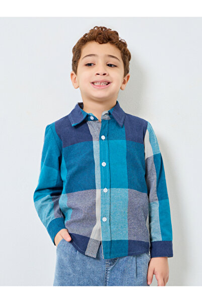 Styli Boys Checkered Long Sleeve Shirt
