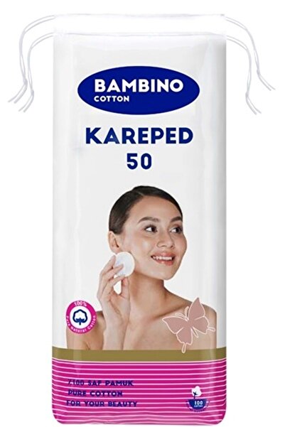 Bambino Cotton Square Makeup and Baby Cleaning Cotton 250 Pieces (Square Size 7cm) (5Pk*50)