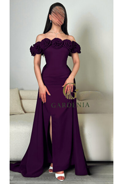 Gardenia Fashion Evening Dress Lilac with Roses