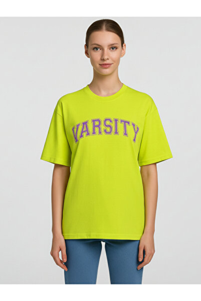 PAUSE By Styli Women Neon Varsity Graphic T-Shirt