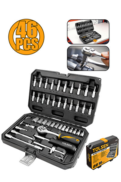 TOLSEN Tolsen 46-piece bit and screwdriver set, 1/4 inch chrome vanadium syst...